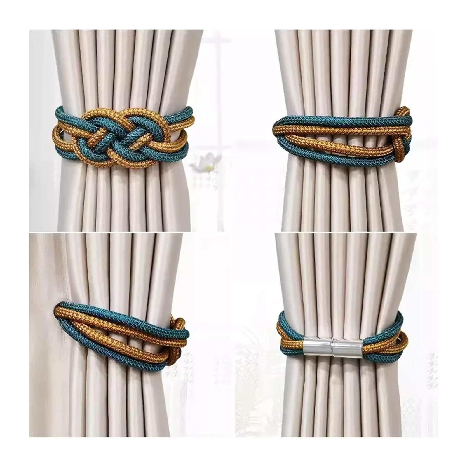 Embrasse pour Rideaux Embrasses de Rideaux légers avec Clip magnétique, adaptées à la décoration Maison du Salon et Chambre(Color 08)