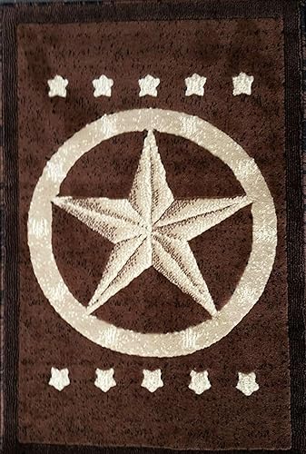 Texas Star - Tapete para puerta, color marrón oscuro, tamaño King, diseño Americana #5457 (2 pies x 3 pies)