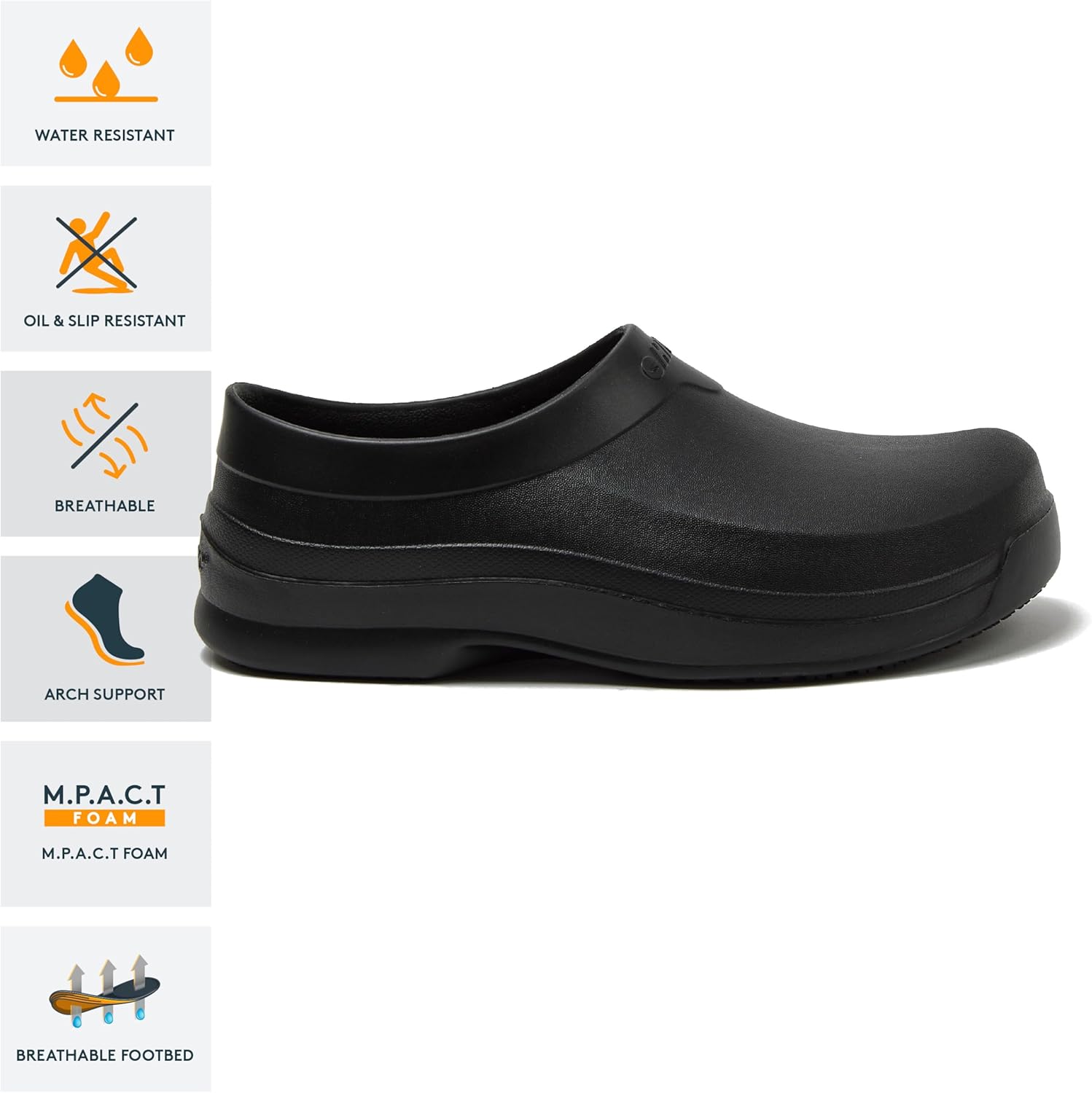 HI-TEC Blaze SR Non Slip Clogs for Women, Black Womens Shoes Slip Resistant Food Service Work