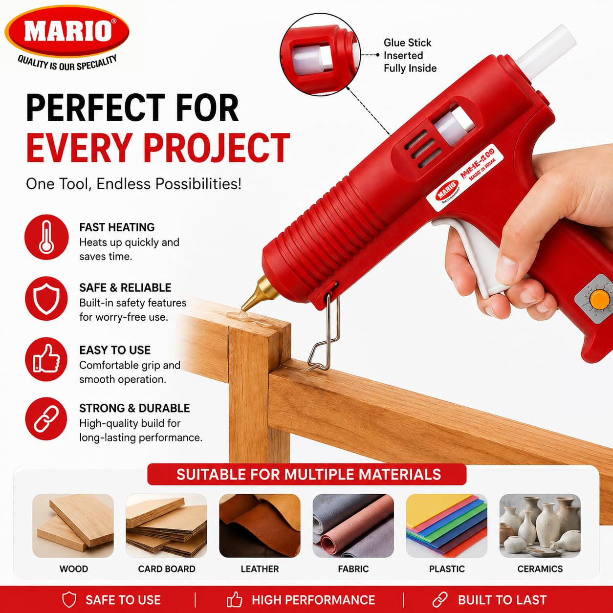 Mario Hot Melt Glue Gun - 150W, Temp Control -6