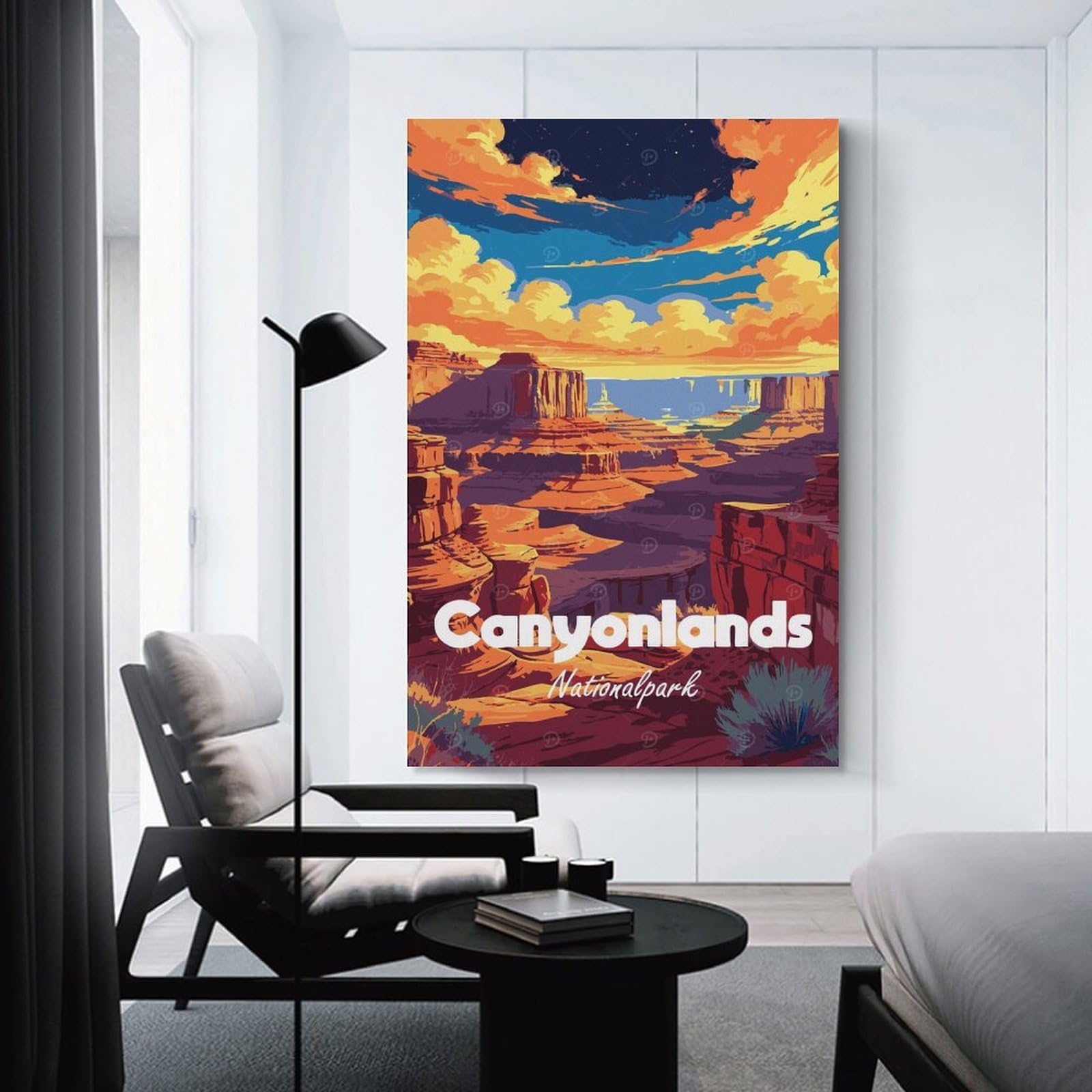 Junmoney Home Decor Wall Art Canyonlands National Park Illustration, 08x12inch(20x30cm), for Workspace Walls, Study Corners Or Bedrooms, A Smart Decor Choice for Study Walls