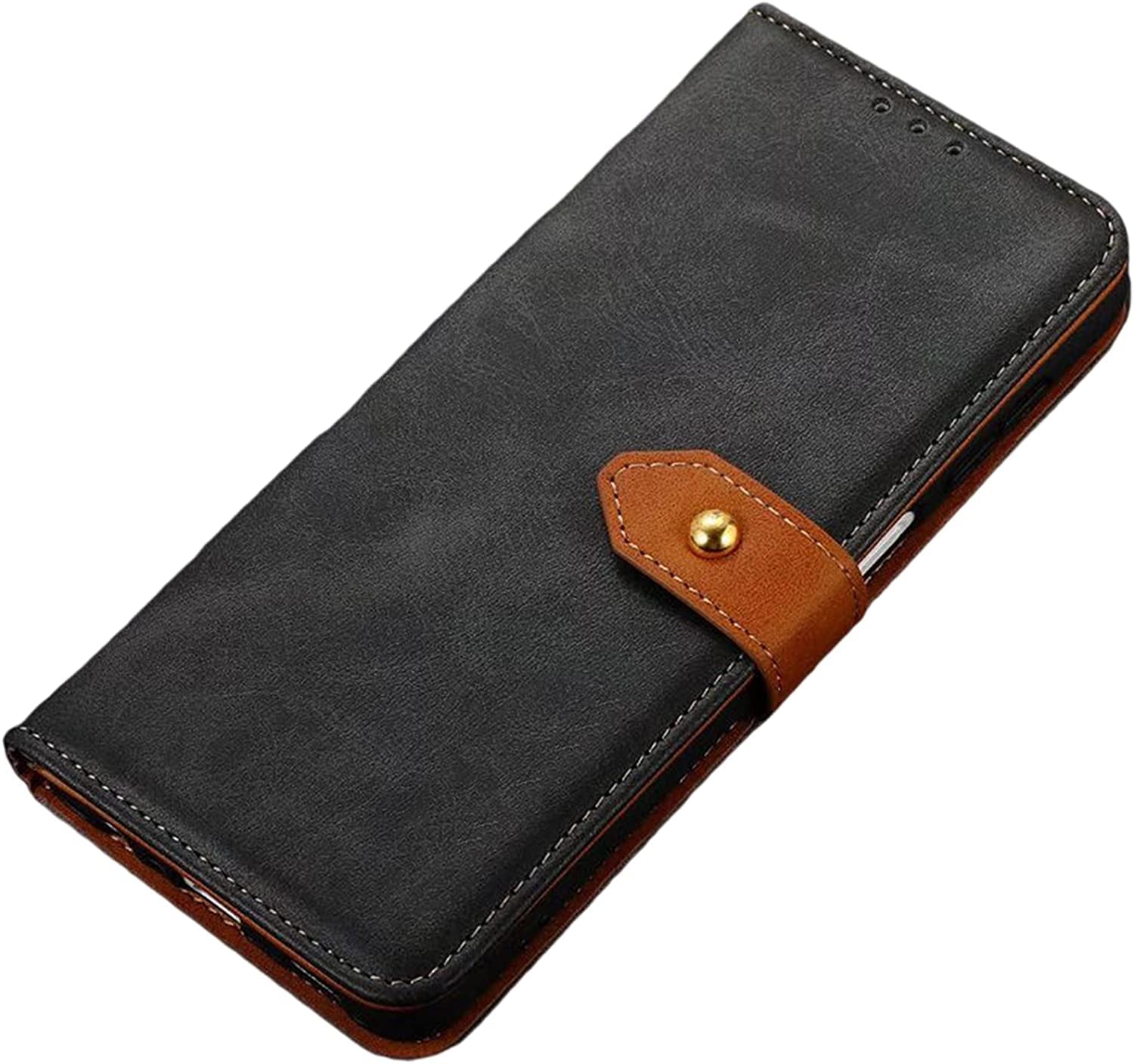 Étui portefeuille iPhone 14 Pro Max noir avec étui cuir rabat