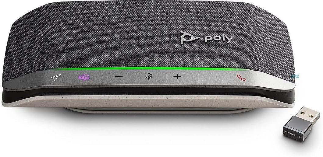 Poly by Plantronics - Sync 20+ Bluetooth Speakerphone - Personal Portable Speakerphone - USB-A Bluetooth Adapter - Connect to Your PC/Mac/Cell Phone - Works with Teams (Certified), Zoom & More