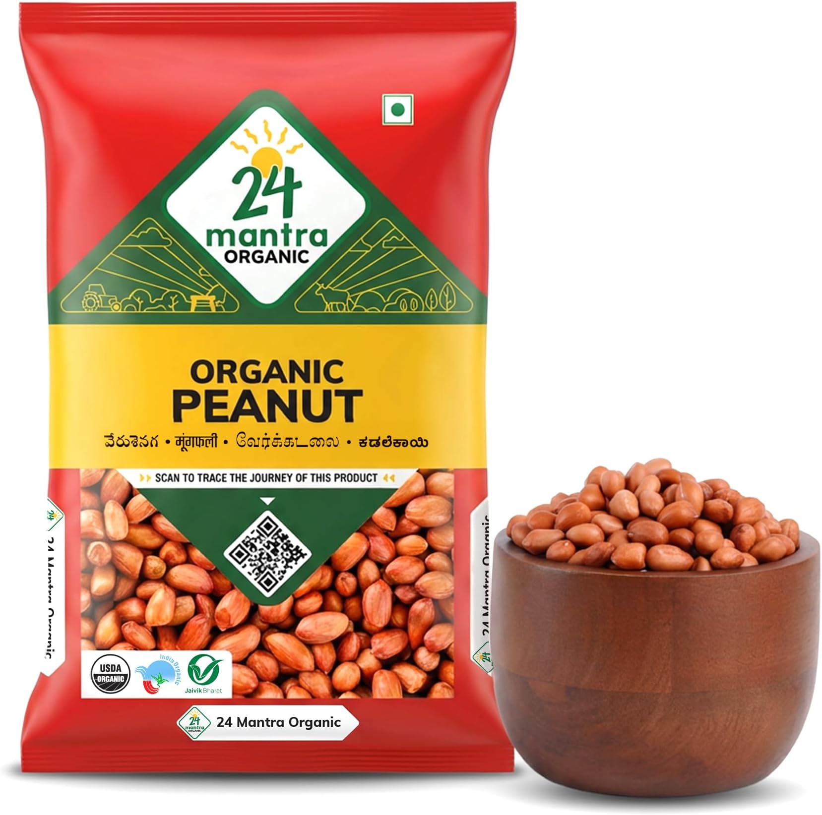 24 Mantra Organic Raw Peanut, 500g