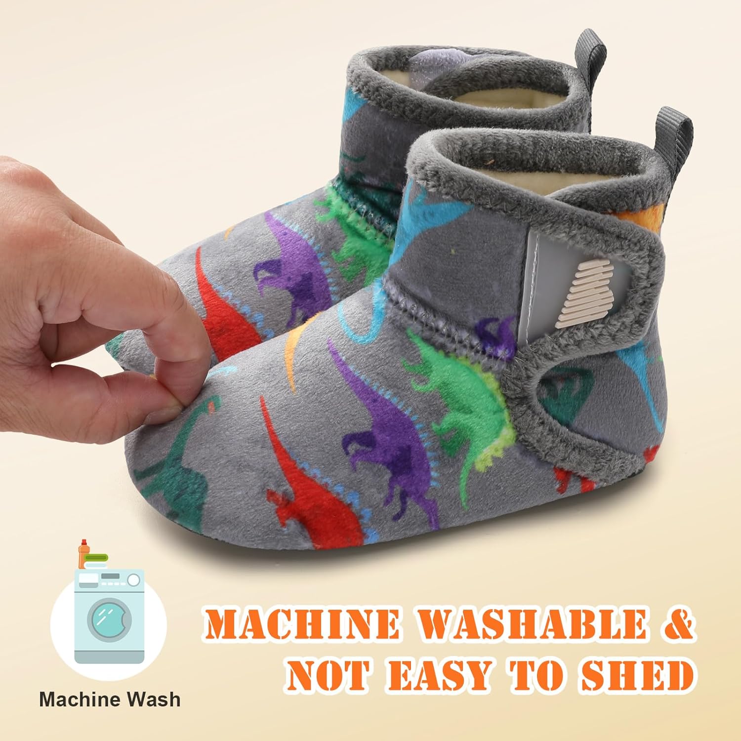 BARERUN Toddler Slippers Girls Boys House Shoes Baby Winter Booties Plush Cozy Kids House Slipper Warm Lightweight Infant Walking Shoes Socks - Image 7