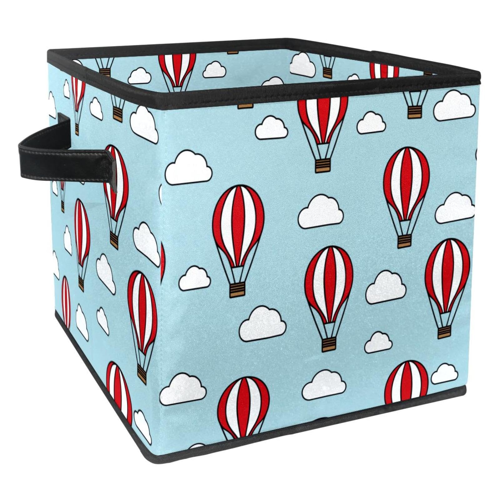 Boîte de rangement pour jouets et vêtements avec motif montgolfière pour chambre enfant