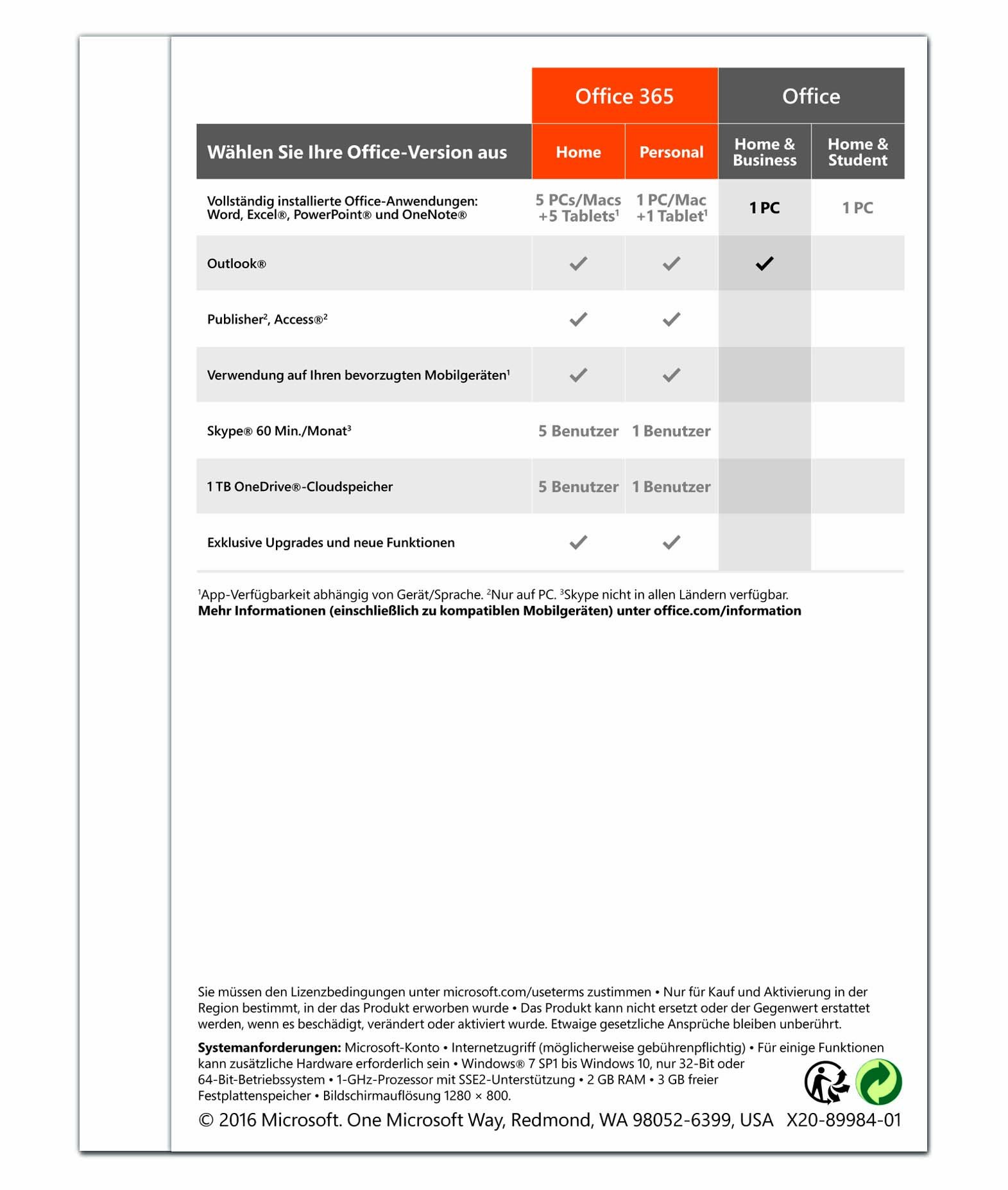 Microsoft Office Home and Business 2016 | PC | Box