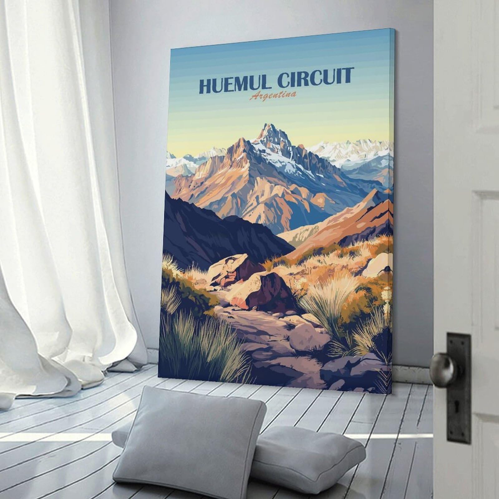 Junmoney Huemul Circuit Argentina Landscape Art Wall Picture Print 12x18inch(30x45cm), for Lounge Decor, Offices Or Entryway Styling, A Flexible Wall Accent for Shared Spaces