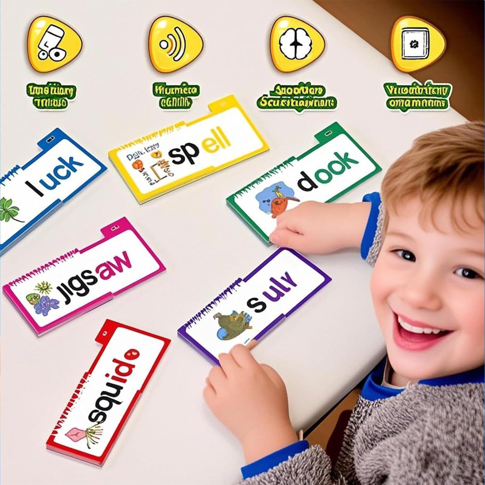 30 Livrations de Lecture et de Rime, Livre de Build de Famille de Mots, Lettres de Mots de Mots Sonne Cartes Flash, Livre d'activité de vocabulaire, Jeux de phonique en Lecture éducative