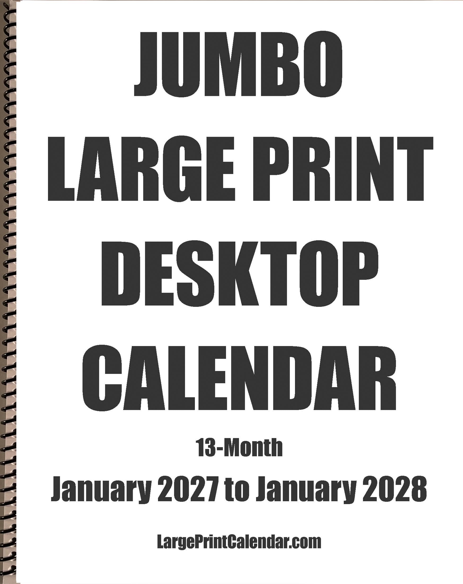 Jumbo Large Print Tischkalender 2025, schweres Papier, robuster Kalender, 43,2 x 27,9 cm, geöffnet oder geschlossen, misst 27,9 x 21,6 cm, 13 Monate, Januar 2025 bis Januar 2026, viel Platz zum