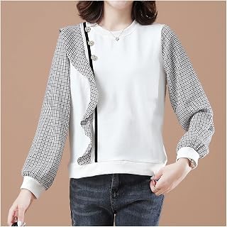 WJCCY Autumn Sweater Female Autumn Autumn, Thin Section, Spring, Autumn Round Collar, Children (Color : White, Size : M Code)