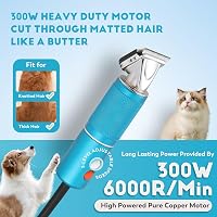 CGOLDENWALL Professzionális Kutyanyíró 300W - Állítható Sebesség 2000-6000 RPM, 3m Kábel, Minden Szőrtípushoz, 2 Pengével és 4 Fésűtartozékk 3