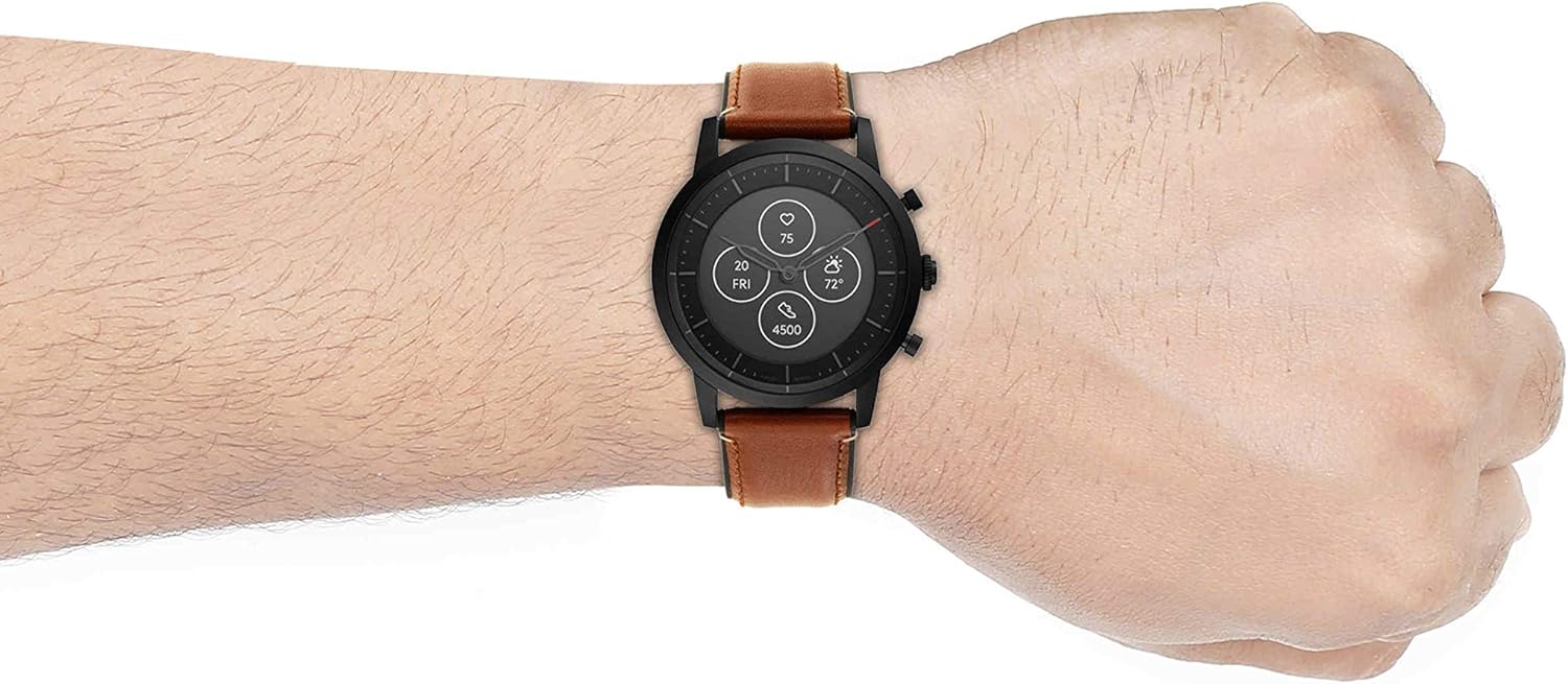 80% Off Discount Fossil Men's Collider Hybrid Smartwatch HR with Always-On Readout Display, Heart Rate, Activity Tracking, Smartphone Notifications, Message Previews