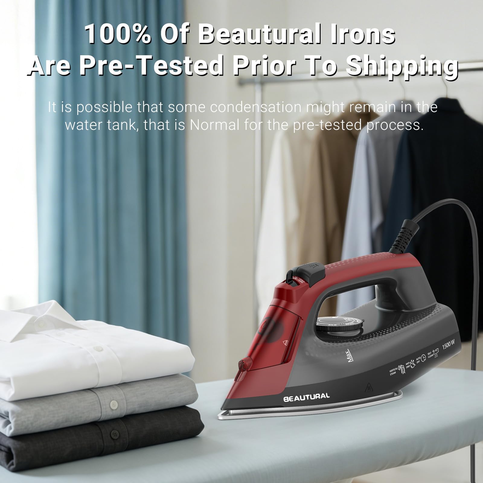 BEAUTURAL Steam Iron - Powerful Wrinkle Removal -7