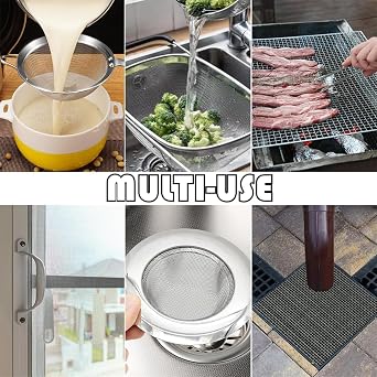 4 Pack 5 Stainless Steel Mesh, 12x8 Inch Wire Mesh Sheets for DIY Projects - Easy to Cut, No Rust