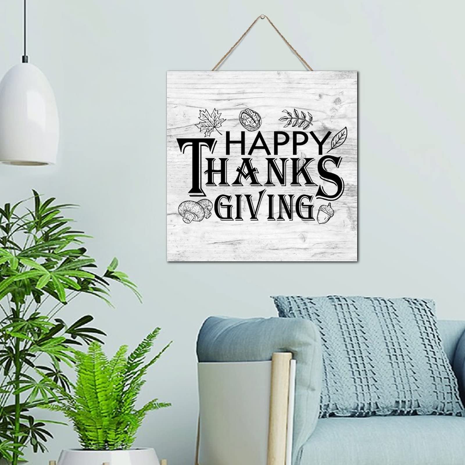 Panneau en bois décoratif idée cadeau Thanksgiving et crémaillère pour maison