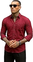 BE SAVAGE Premium Irish Linen Shirts for Men Casual Plain Basic Shirts for Men