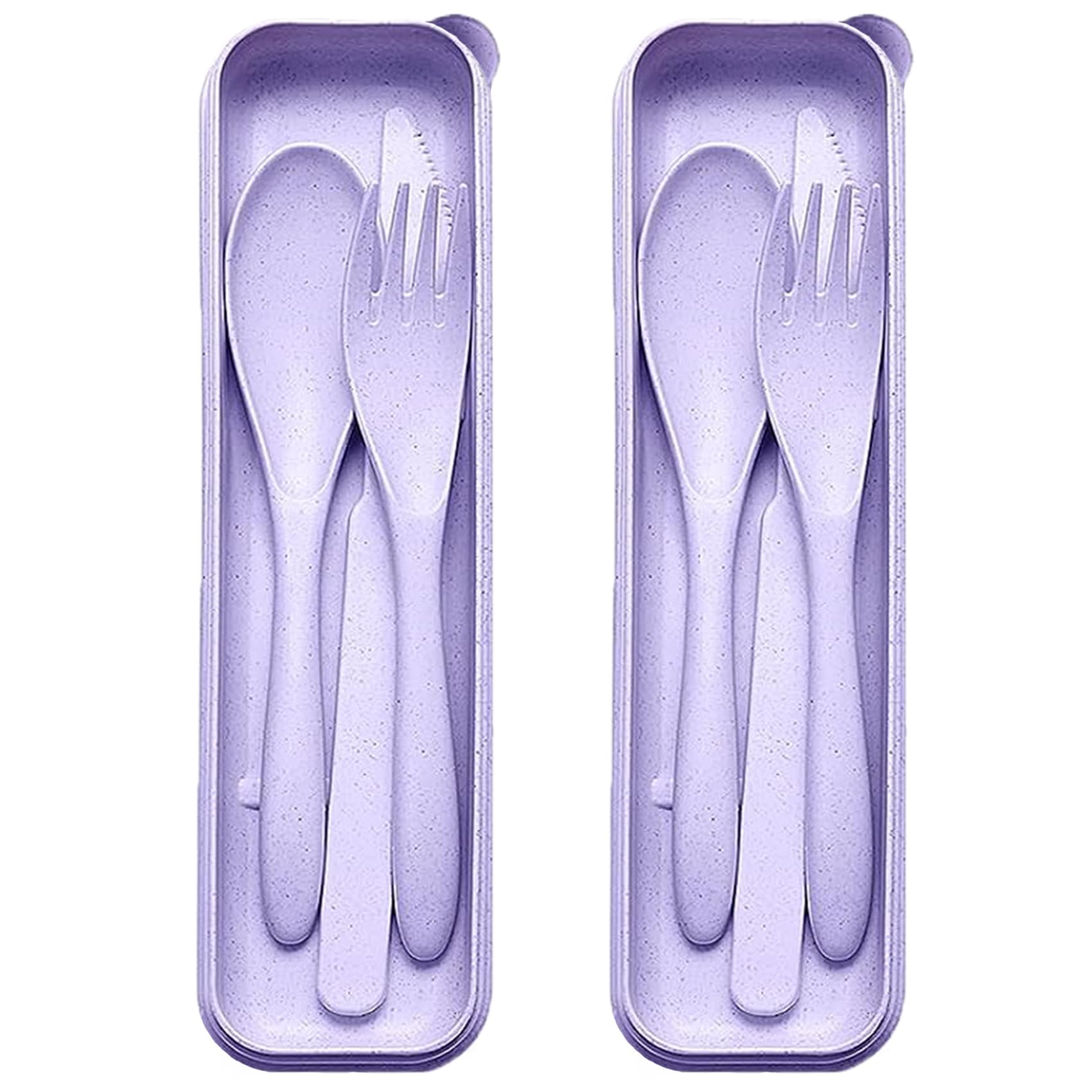 Set Posate Da Viaggio 2 Pezzi - Con Custodia, Leggere E Riutilizzabili, Per Scuola, Picnic E Campeggio - Foto 4