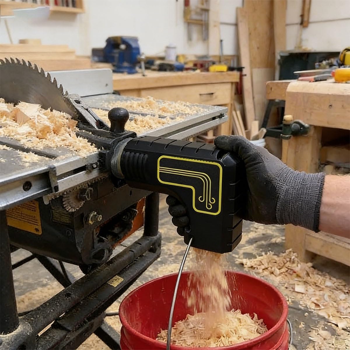 Dust Collection Adapter Table Saw Snap-On Dust Port Hook Tool-Free Installation Efficient Sawdust Collection