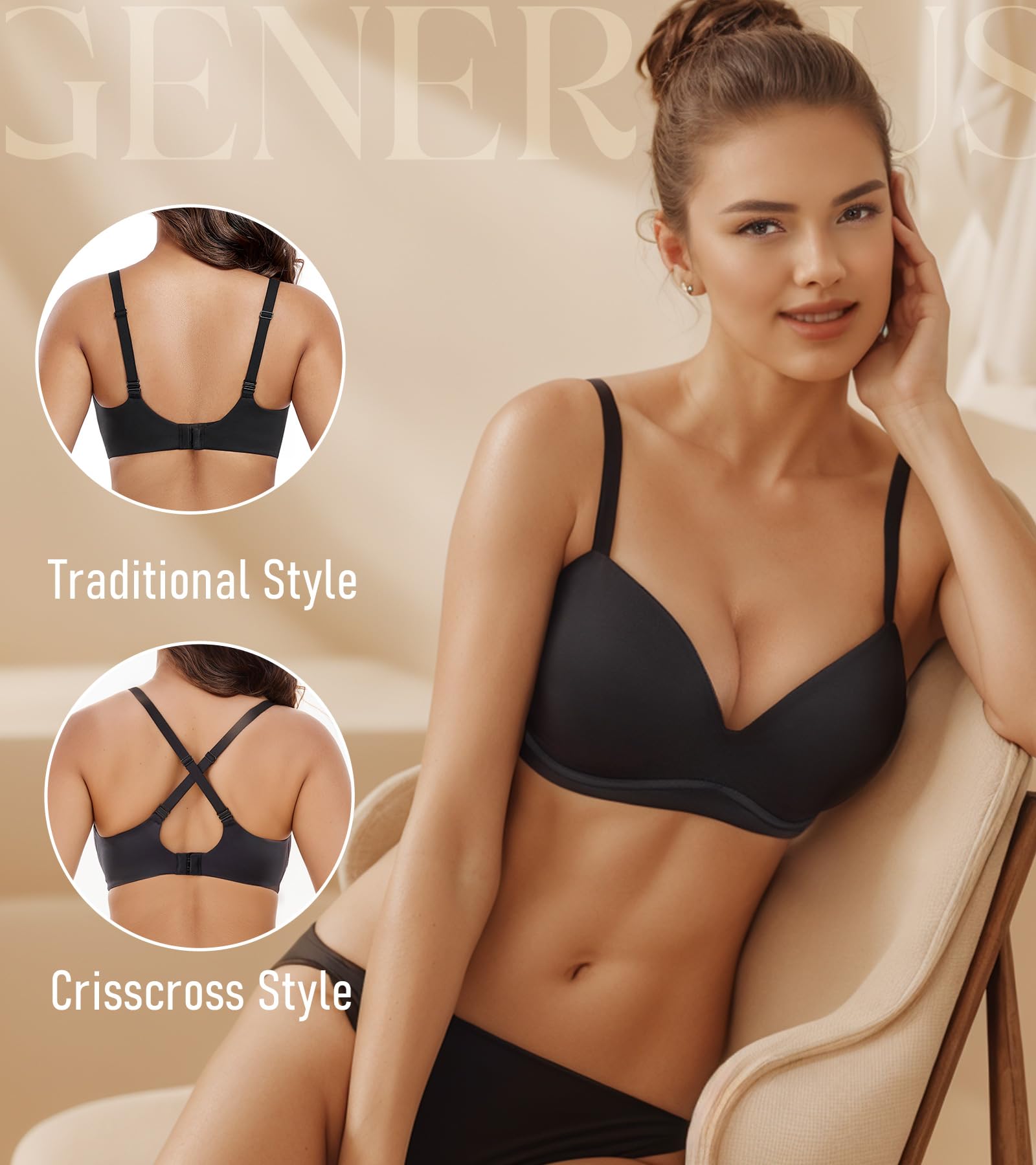 DotVol Damen Push Up BH Bequemer gepolsterter Bra für Frauen Ohne Bügel Unterwäsche Alltag BH