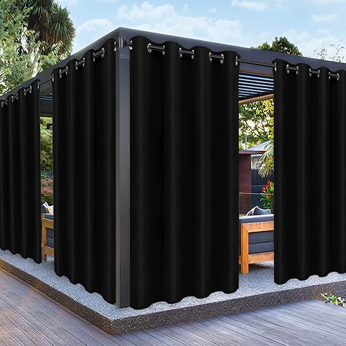 PureFit Outdoor Curtains for Patio Waterproof Weatherproof, UV Resistant Outside
