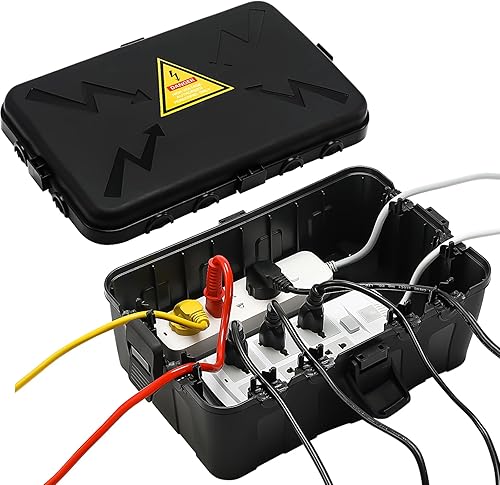 Hrensaw Caja eléctrica grande para exteriores impermeable (12.5 x 8.5 x 5 pulgadas), cubiertas de salida impermeables IP54 para exteriores,