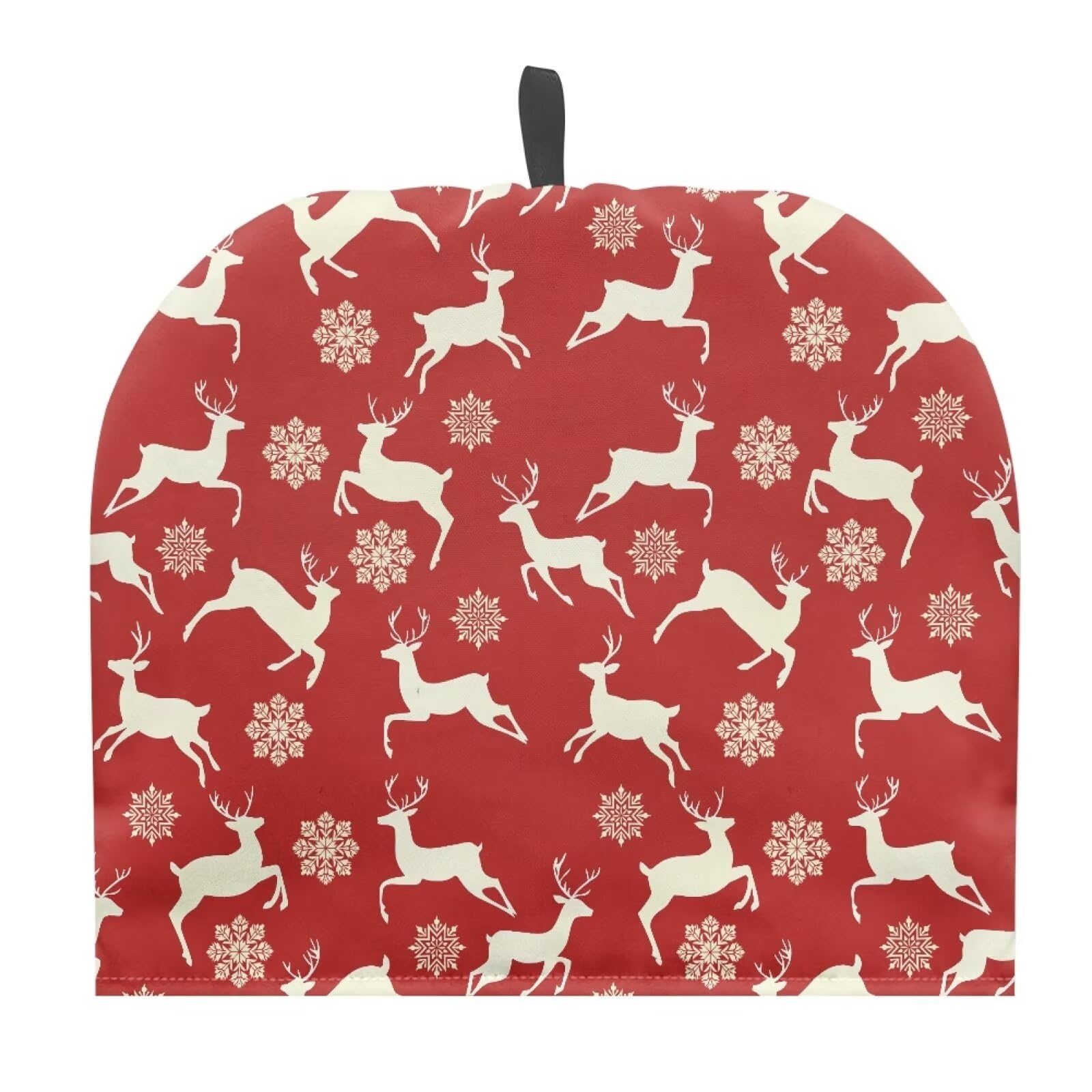 Christmas Deer Snowflake Teapot Warmer Tea Cosy Machine Washable Teapot Cover Breakfast Warmer Insulation and Keep Warm Both Sides Can Be Used Tea Kettle Cover for English Tea Sets