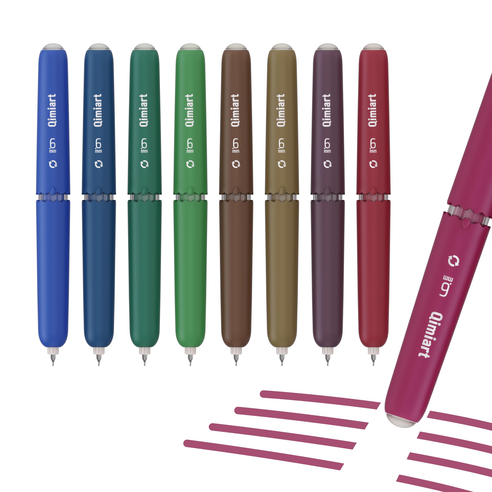 Qimiart Erasable Gel Pens, Fine Point 0.6 mm Twist Retractable, Cute Egg-Shaped Ink Pens with Built-in Eraser, 45-Pack Coloured Pen Set for Journaling, Drawing, Writing, Planner (Retro Colours)