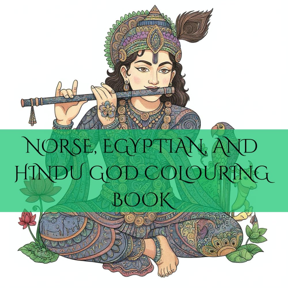Norse,Egyptian, and Hindu God colouring book: mythology God colouring book for adults: intricate colouring art adventure throught egyptian , greek and hindu deities