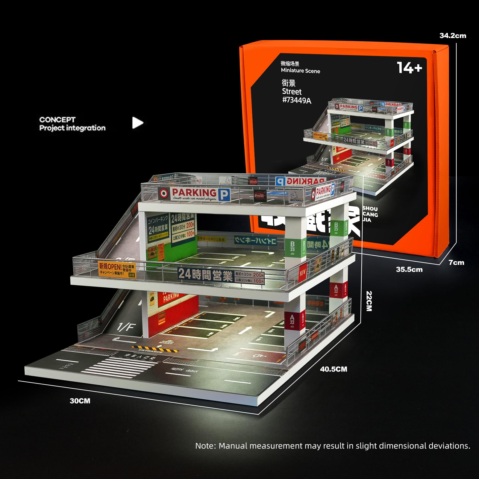 Amazon.co.jp: shoucangjia 1:64 ジオラマ LEDランプ付きガレージ