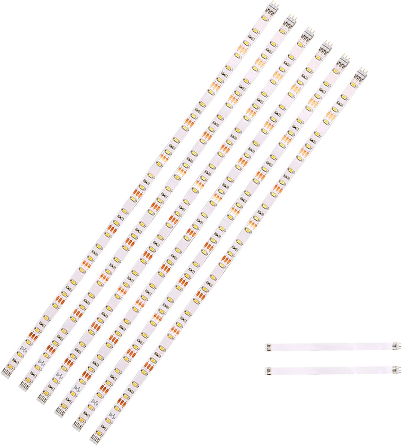 WOBANE Under Cabinet Lighting Kit, Total 12PCS LED Cabinet Strip Light, 4000K Natural White, Ra 80, Super Bright