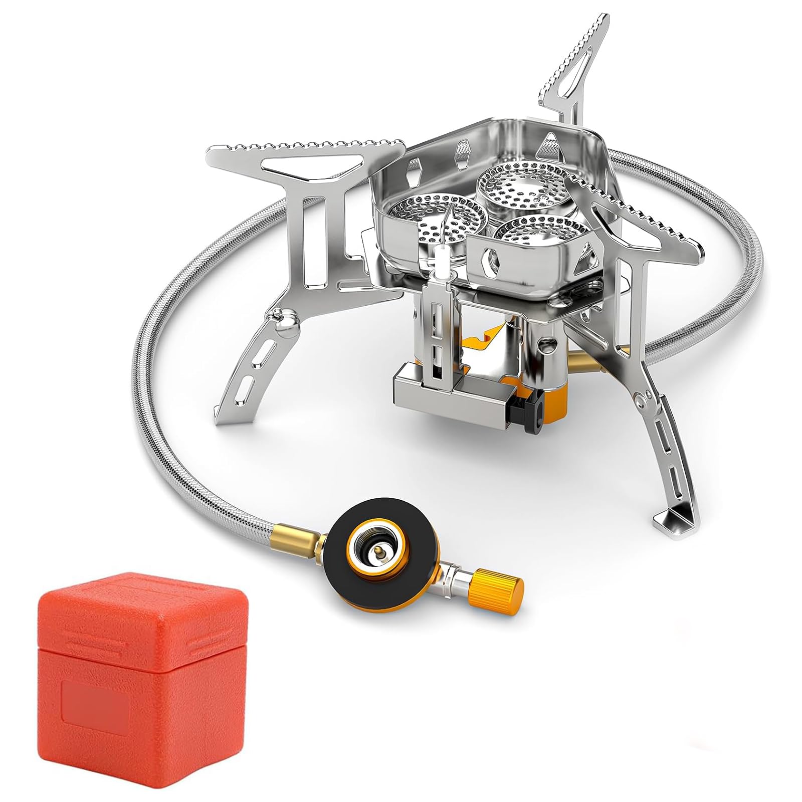 Réchaud à gaz de camping 3 têtes pliable pour randonnée trekking