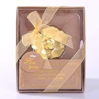 Vista 3 de WeddParty - 12 unidades de abrebotellas de amor con rosa dorada, regalos de boda con exquisita caja de embalaje, regalos de boda para invitados