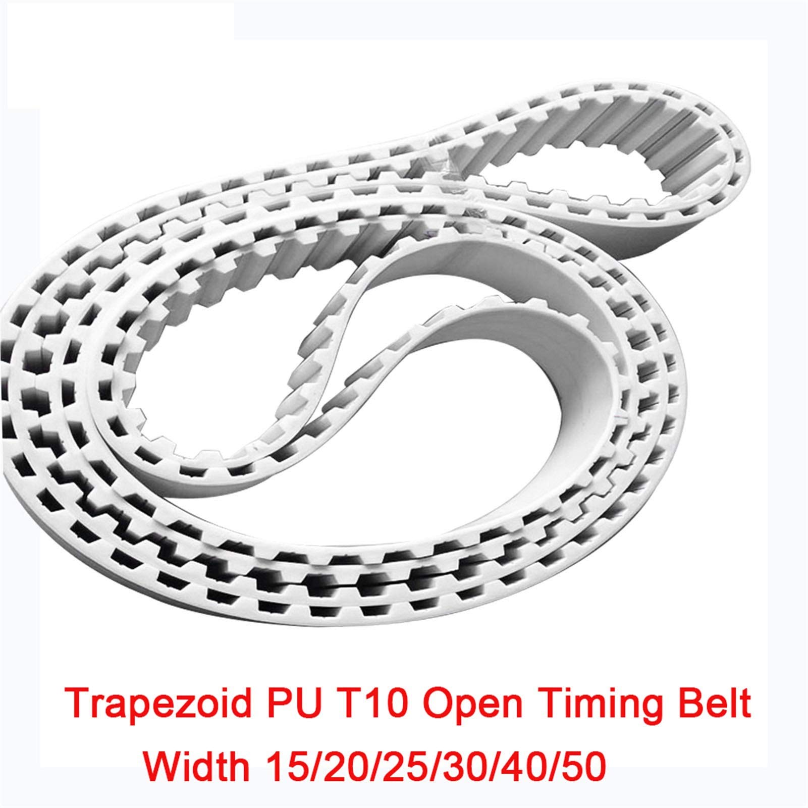 Cinghia dentata trapezoidale PU T10 Cinghia sincrona Aperta, Larghezza 15/20/25/30/40/50mm, Acciaio Poliuretano, T10-15, T10-20, T10-25, Cinghia dentata Aperta