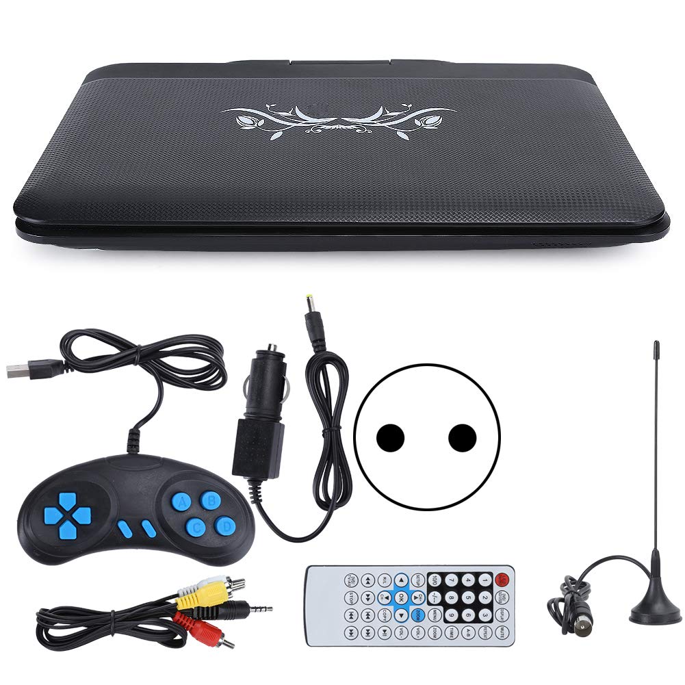 Lettore DVD Portatile da 13,9 Pollici, Lettore DVD VCD Mobile con Schermo Girevole a 270 Gradi con Telecomando e Maniglia, TV/FM/USB/funzione di Gioco, Supporto AVI/EVD/DVD/SVCD/VCD/CD/CD-R/RW(EU)