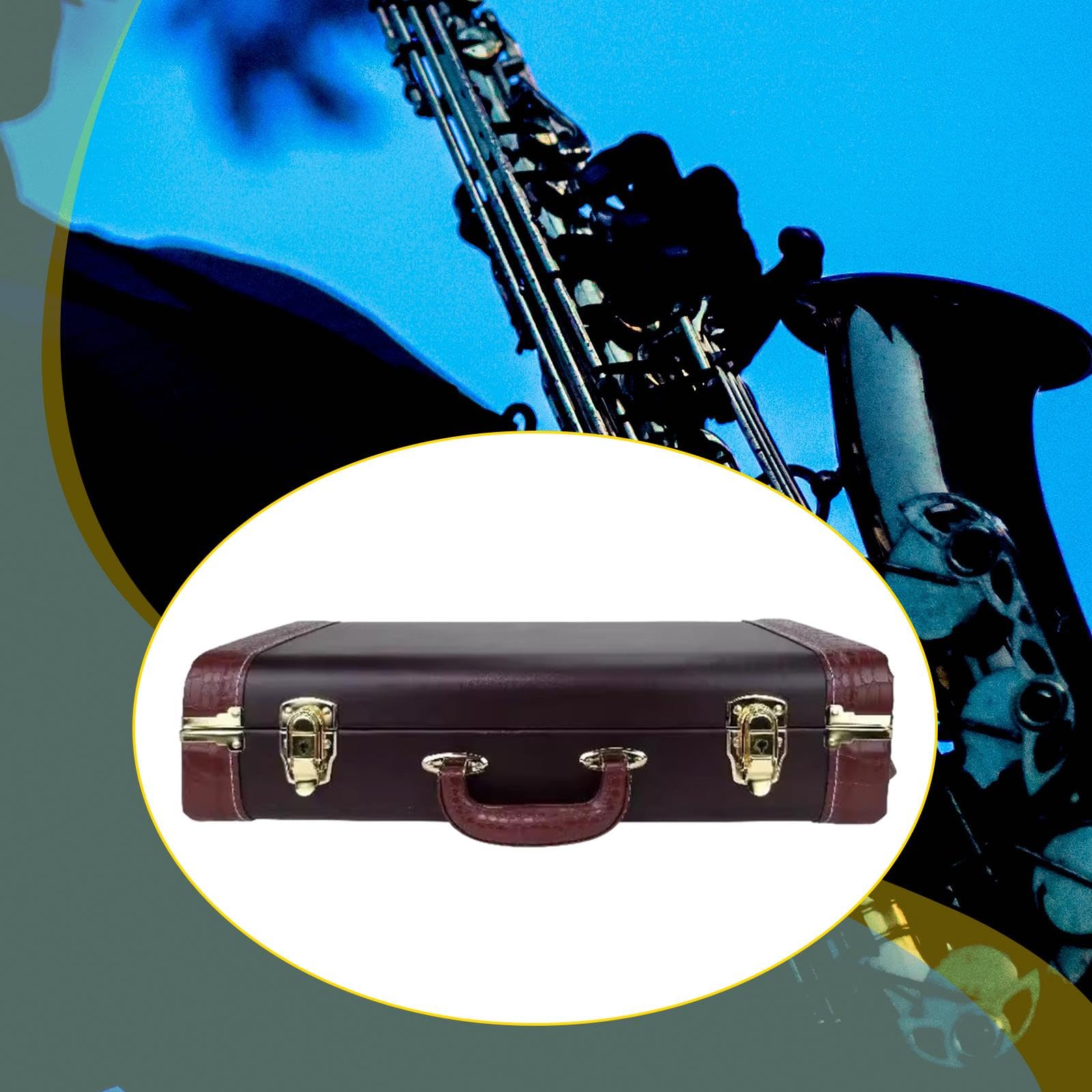 perfeclan Trompetenkoffer, Handtasche, Schutzhülle, tragbar, professionell, Aufbewahrungsbox für Musikinstrumente, ideal für, Bands, Bühnen und mehr, Braun
