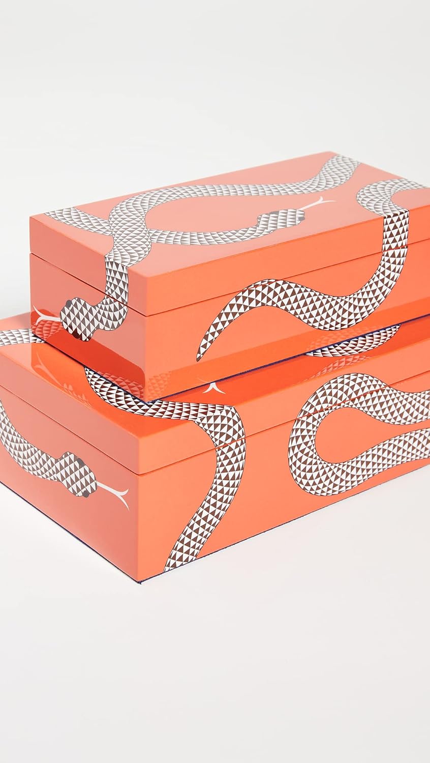Jonathan Adler Medium Eden Lacquer Decorative Box, Orange (30923)