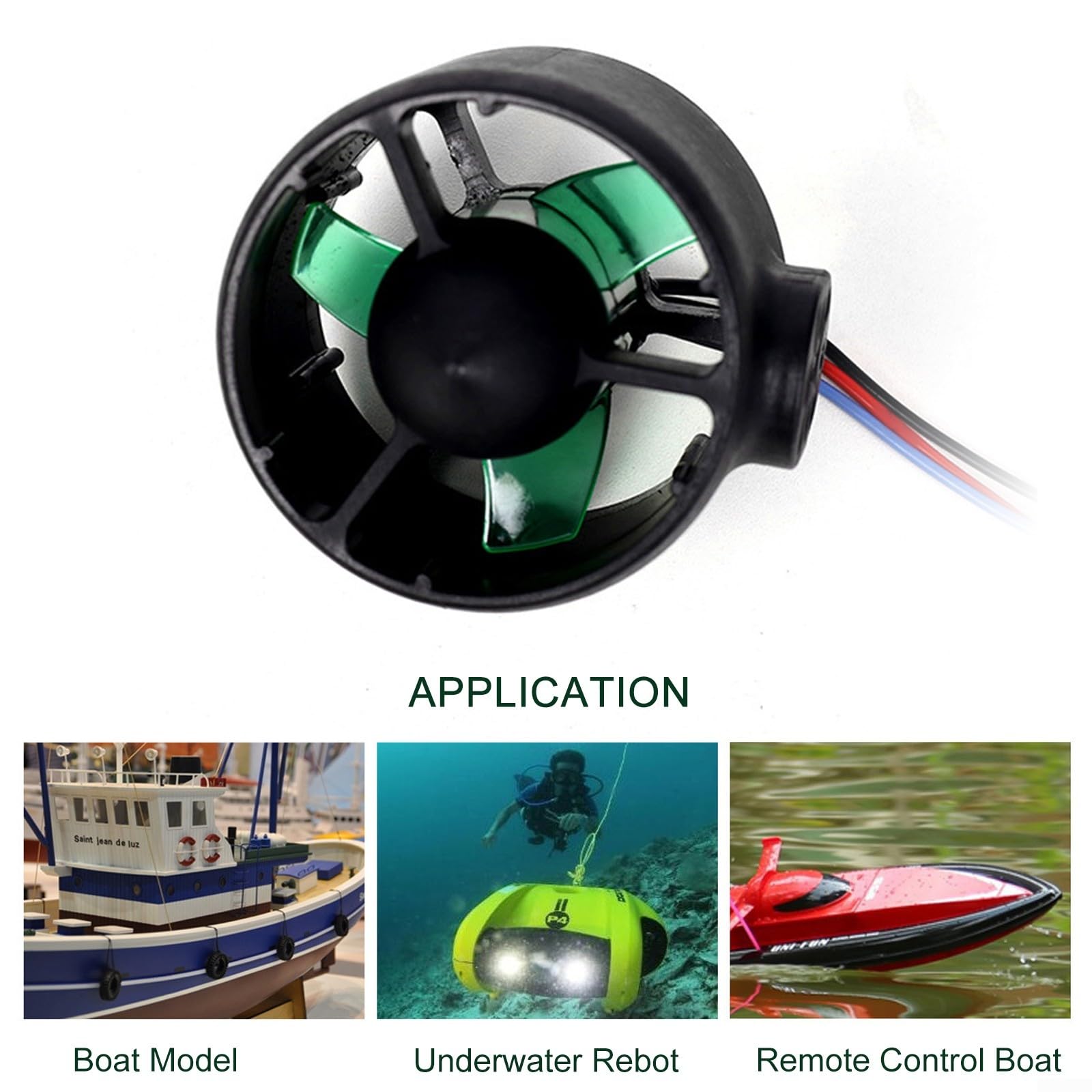 12-24V RC Jet Boat Motor subacuático Propulsor Motores eléctricos sin escobillas Motor de accionamiento para DIY ROV Robot RC Cebo Accesorios para barcos (1 par)