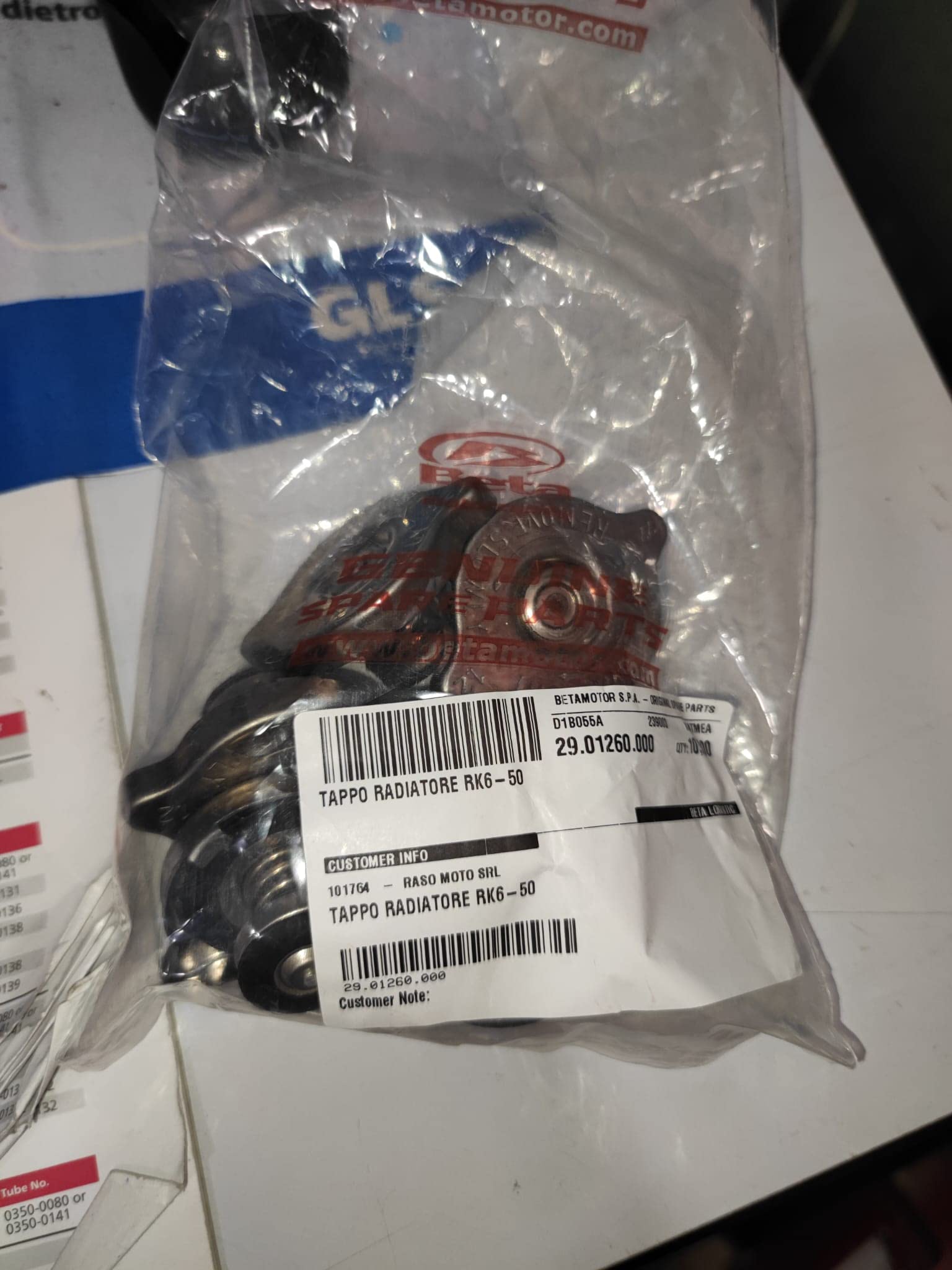 Beta Tappo Radiatore RK6-50 Ricambio Originale
