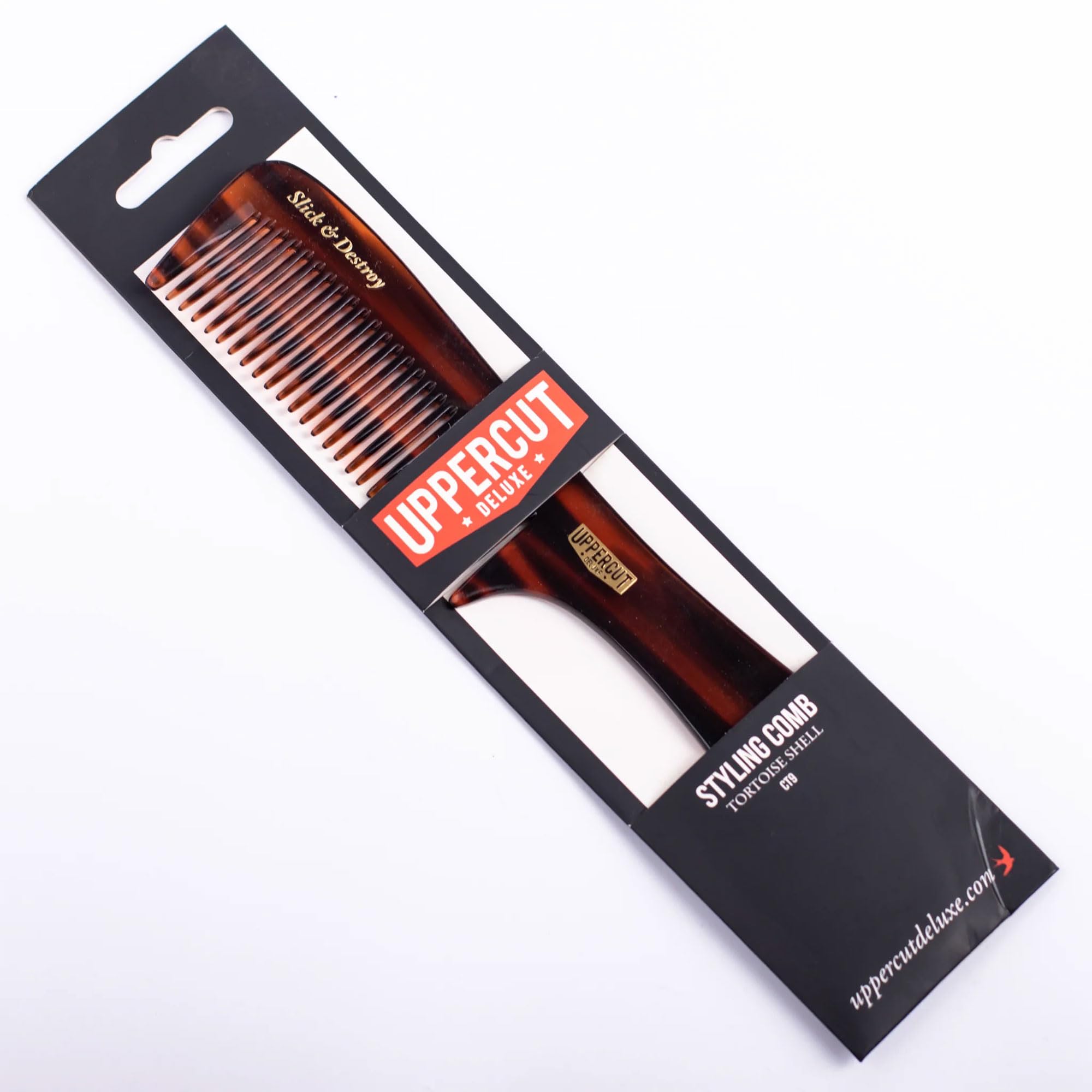 Uppercut Deluxe CT9 Styling Comb, Flat Handled Long Toothed Hair Comb for Ultimate Styling Control, Ideal for Grooming Medium to Long Hair Styles