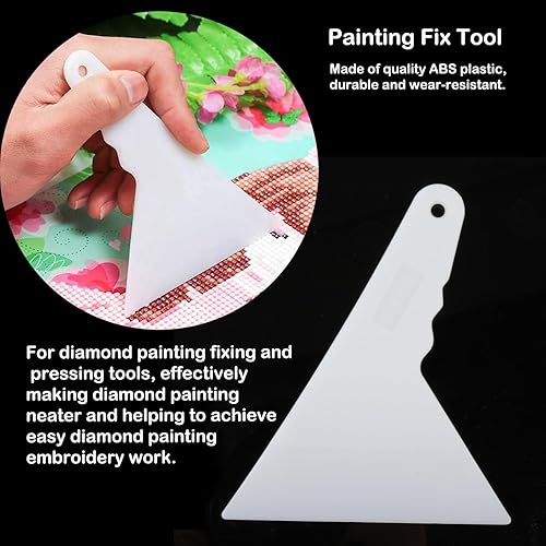 Miniatura 7 de 2 reglas de pintura de diamante, regla de malla de diamante de acero inoxidable, regla de dibujo con 400 699 rejillas en blanco con herramienta de