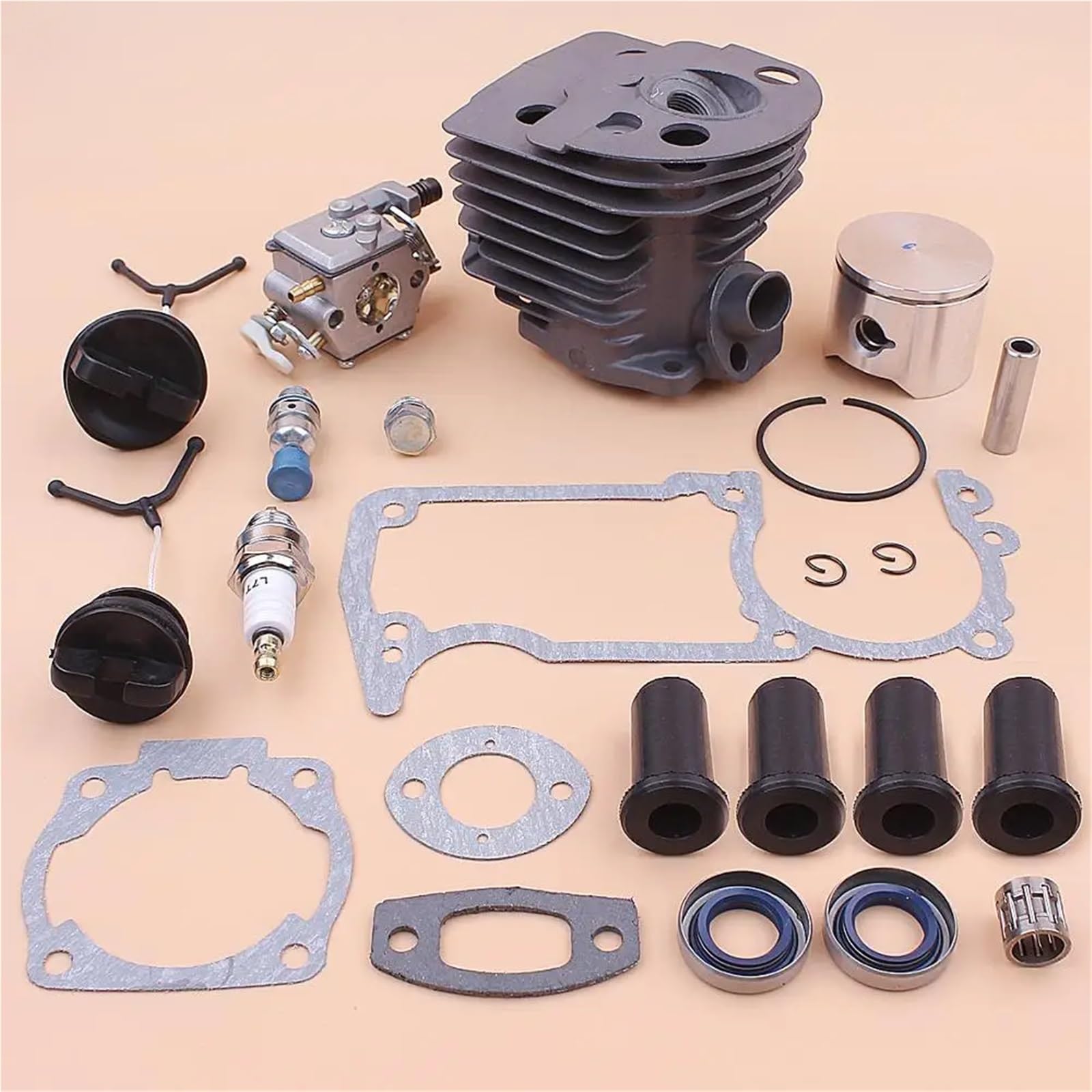 Kit de tapa aceite combustible, carburador pistón cilindro motosierra 45MM, amortiguador AV, for H/U/S/Q/V/A/R/N/A 51 55
