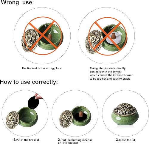 Miniatura 3 de Cerámica de la decoración casera de incienso palitos o conos quemador de porcelana incienso titular