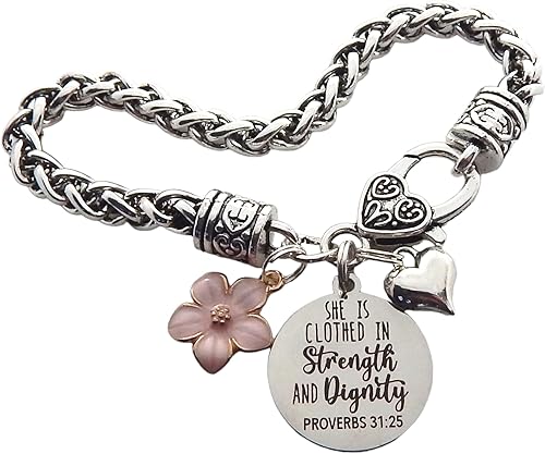 Miniatura 5 de Religious Bible Verse Bracelet for Her Scripture Quotes Bracelet Faith Christian Jewelry Encouragement for Women Friend (PHIL 413)