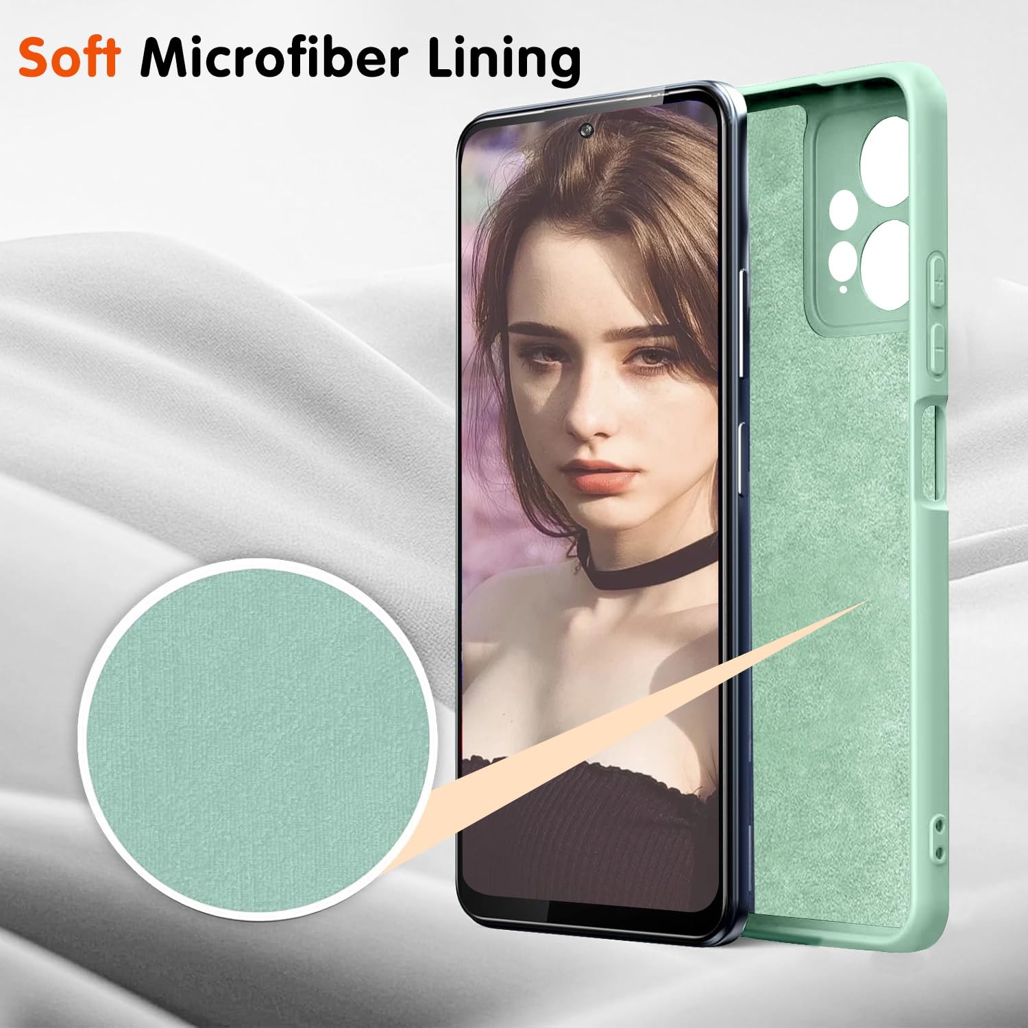 Cover in Silicone per Xiaomi Redmi Note 12 Pro 5G, 5 Custodia Morbida in TPU Silicone Opaco Sottile con Protezione della Fotocamera (Nero + Verde Scuro + Verde + Rosa + Azzurro