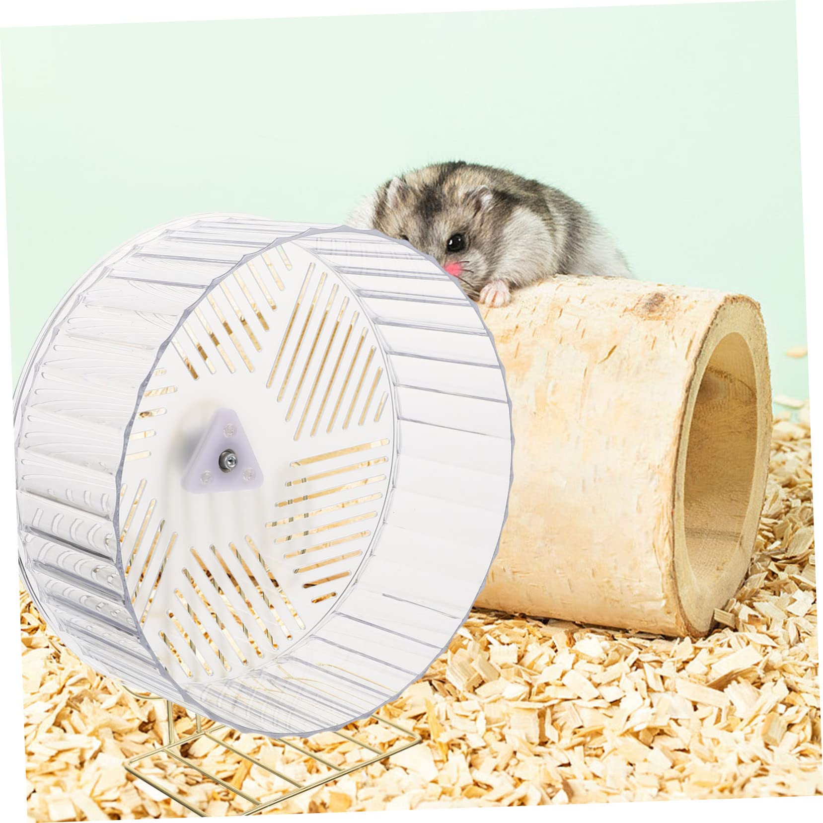 Rueda para Hámster Base Estable de Plástico y Aleación, Diseño Adorable para Jaula de Mascotas Pequeñas y Ejercicio Diario Color Aleatorio