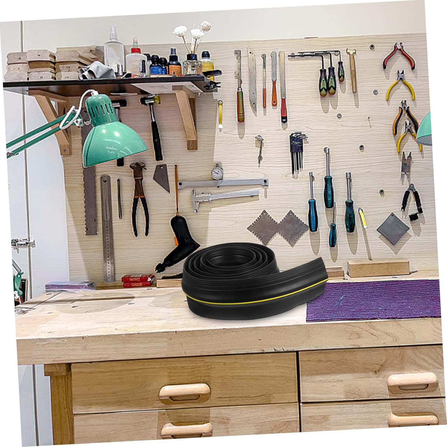 Gatuida Rubber Garage Door Bottom Seal Strip Meters Flexible Weatherproof Garage Floor Seal for Gap Protection and Draft Prevention