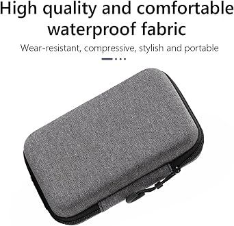 KUSINHOKA Case for R36S/RG35XX/RG353V + [2 Pack] Screen Protector with 2 Thumb Grip Caps,Shockproof and Waterproof Hard Carrying Case Multi-Function Storage Carrying Universal Travel Case for,Gray