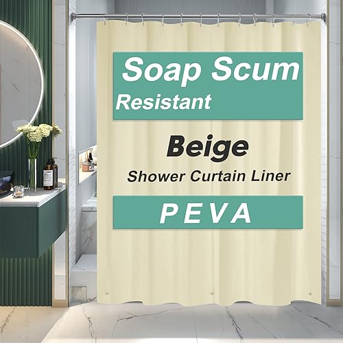 Miniatura 25 de AmazerBath Forro de cortina de ducha extra largo, forro de cortina de ducha transparente de 96 pulgadas de largo, 72 x 96 pulgadas, forro de cortina