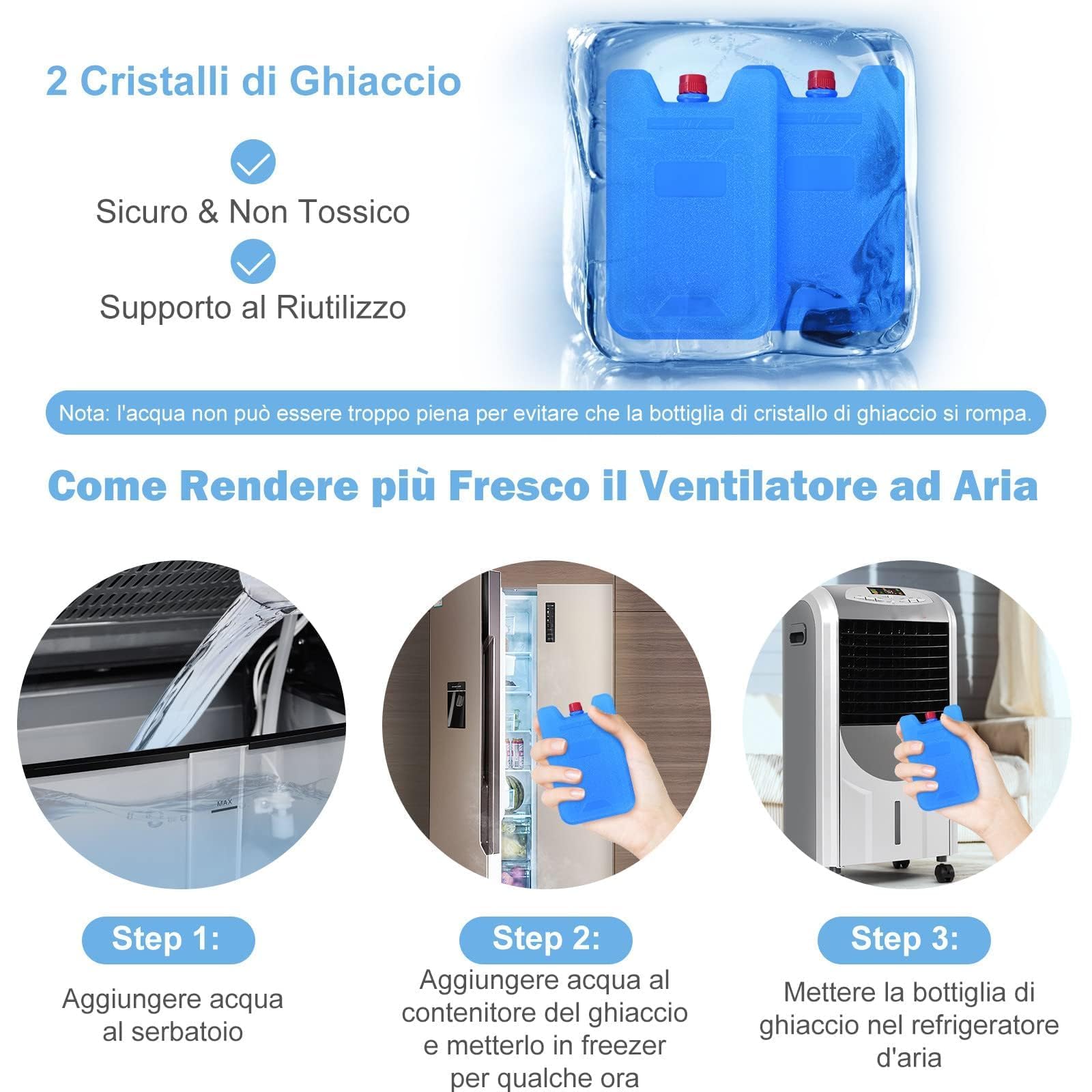 RELAX4LIFE Raffreddatore Evaporativo 5 in 1 con Raffreddamento 75W,Riscaldamento 2000W, Umidificatore e Ventilatore, Purificatore d'Aria, LED Display, Timer 8 H e Serbatoio 7 L